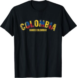 Maillot de Supporter de Football 2026 Colombie Vamos Colombie T-Shirt