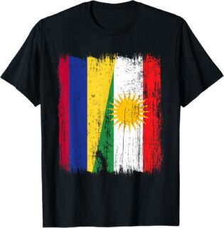 Maillot kurde colombien Demi-Drapeau du Kurdistan de Colombie T-Shirt