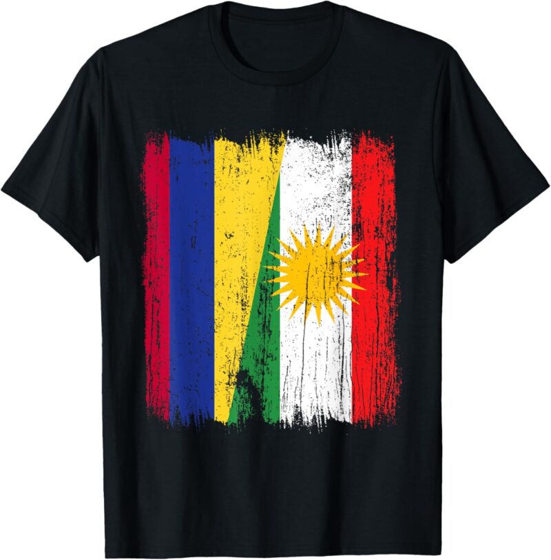 Maillot kurde colombien Demi-Drapeau du Kurdistan de Colombie T-Shirt