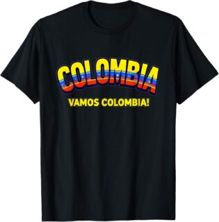 Maillot pour Fan de Football 2026 Colombie Vamos Colombia T-Shirt