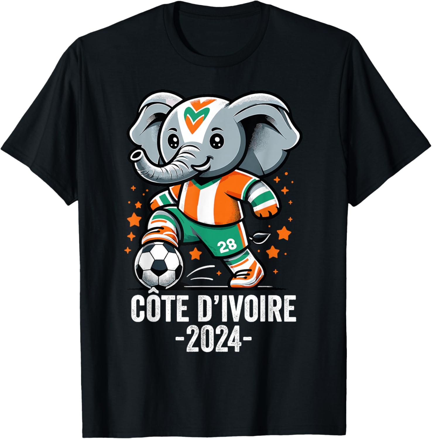 Côte D'Ivoire 2024 Maillot Éléphant Ivoirien Football T-Shirt