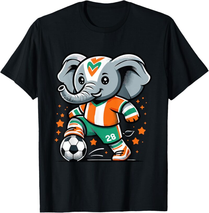 Côte D'ivoire Maillot Éléphant Ivoirien Supporter Football T-Shirt