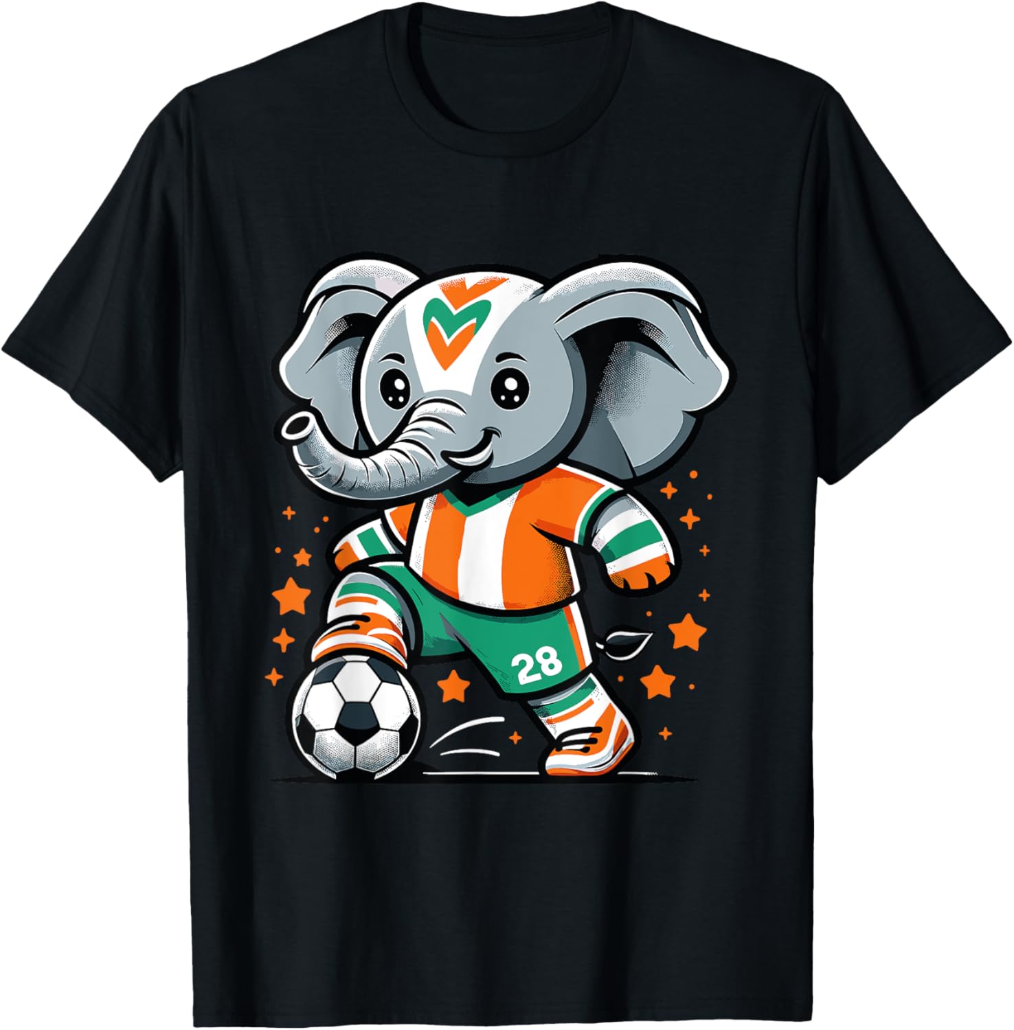 Côte D'ivoire Maillot Éléphant Ivoirien Supporter Football T-Shirt