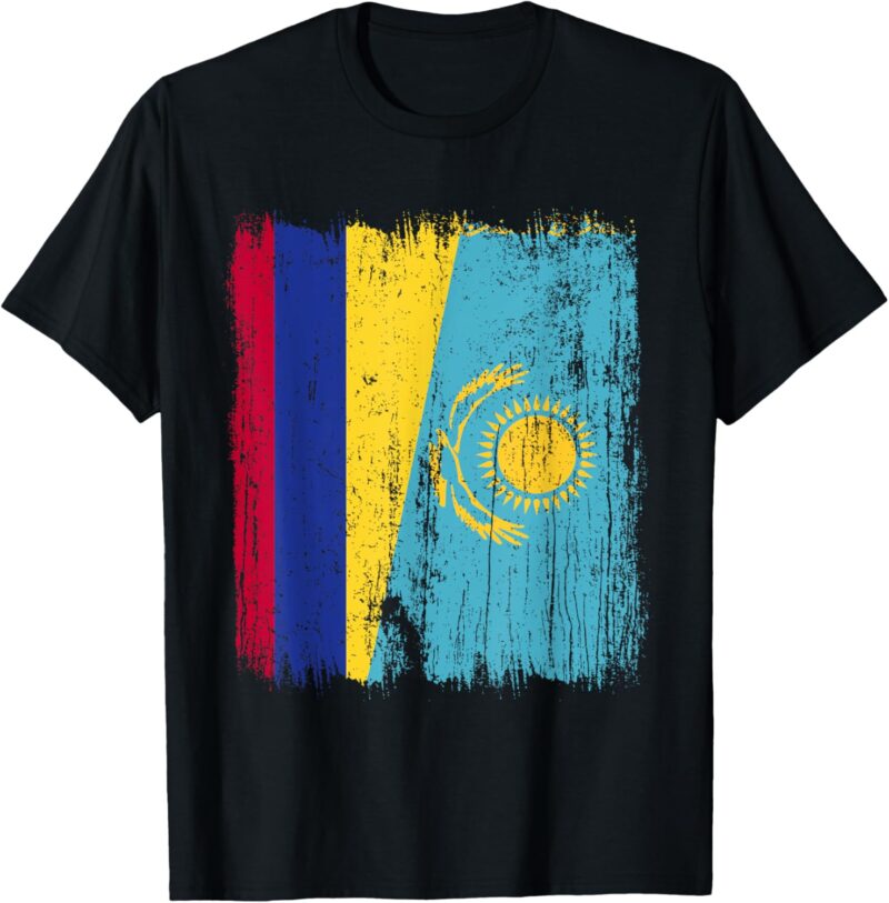 Maillot kazakh Colombie Kazakhstan demi-drapeau colombien T-Shirt