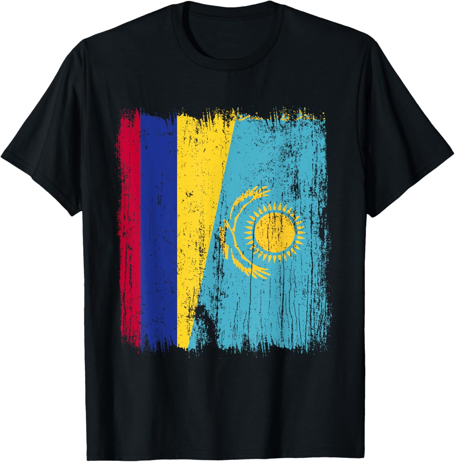 Maillot kazakh Colombie Kazakhstan demi-drapeau colombien T-Shirt