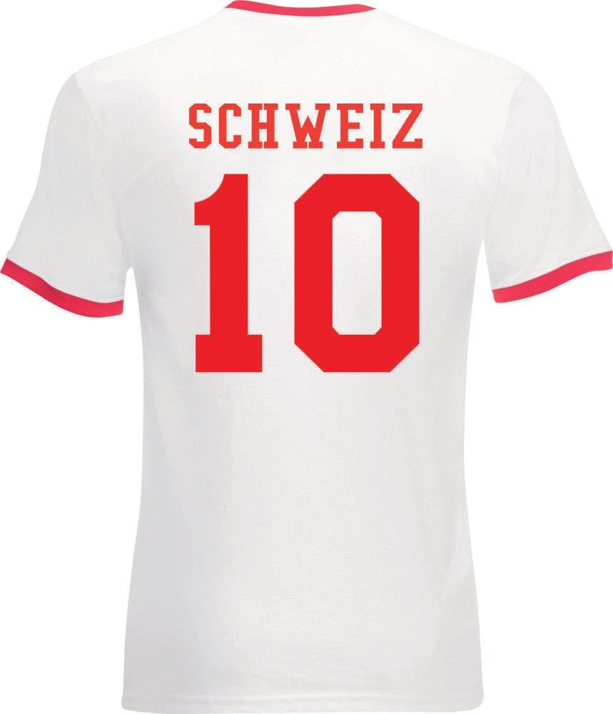 T-Shirt Homme Maillot de Football Suisse avec Nom et Numéro Personnalisés - Image 2