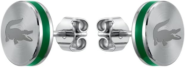 Lacoste Clous d'oreilles pour Homme Collection LACOSTE BASELINE disponible en version noire ou argentée