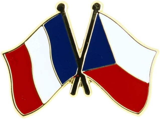Pin's Drapeaux Jumelage France - République Tchèque - Jumelage - qualité de finition - Epingle - Broche - Badge - Jumelage et Fraternité