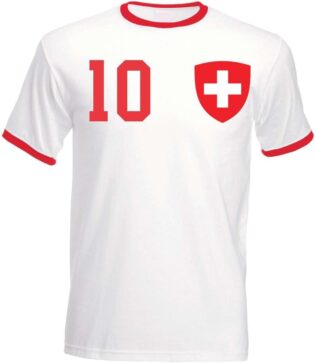 41cMt4jI1DL._AC_SL1069_.jpg T-Shirt Homme Maillot de Football Suisse avec Nom et Numéro Personnalisés