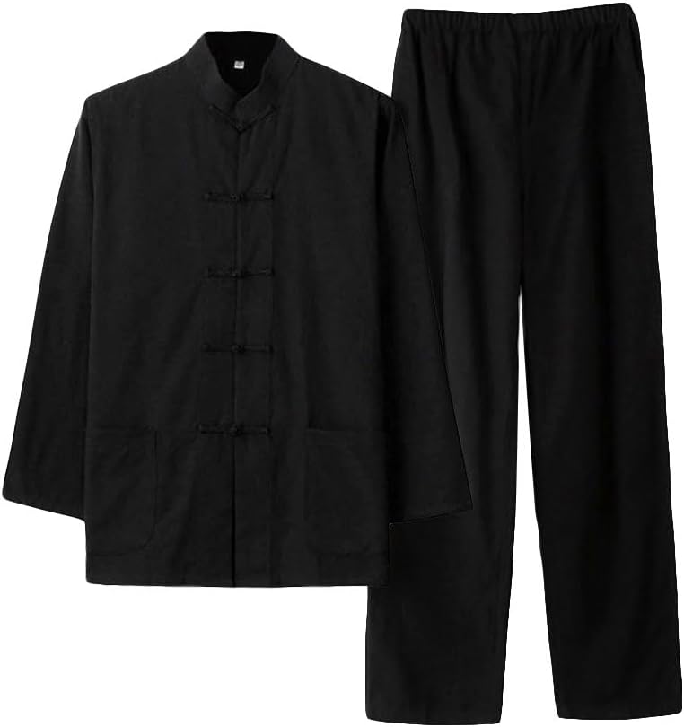 G-LIKE Costume traditionnel chinois d'arts martiaux pour homme Kung Fu Tai Chi Classique Tangzhuang Chemise Pantalon Tenue d'entraînement