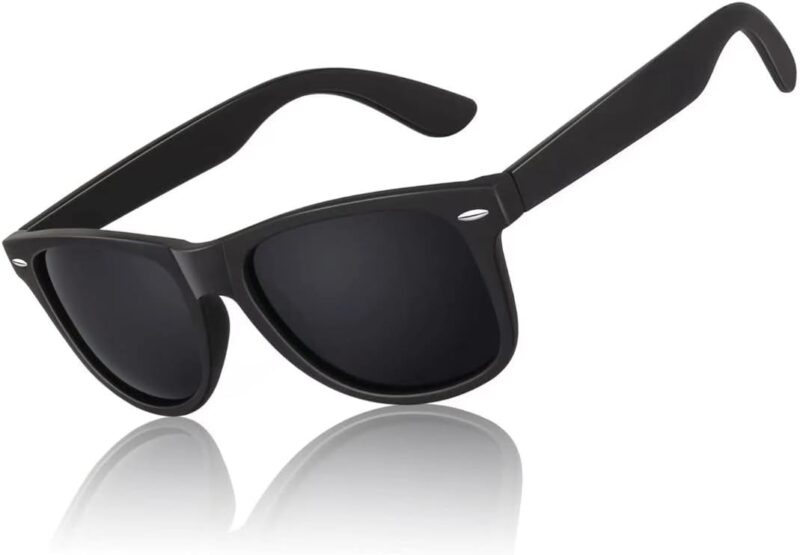 LINVO Lunettes de Soleil Polarisées pour Homme Femme Classique Lunettes de Conduite Anti-UV Lunettes de Soleil Design Rétro des Années 80