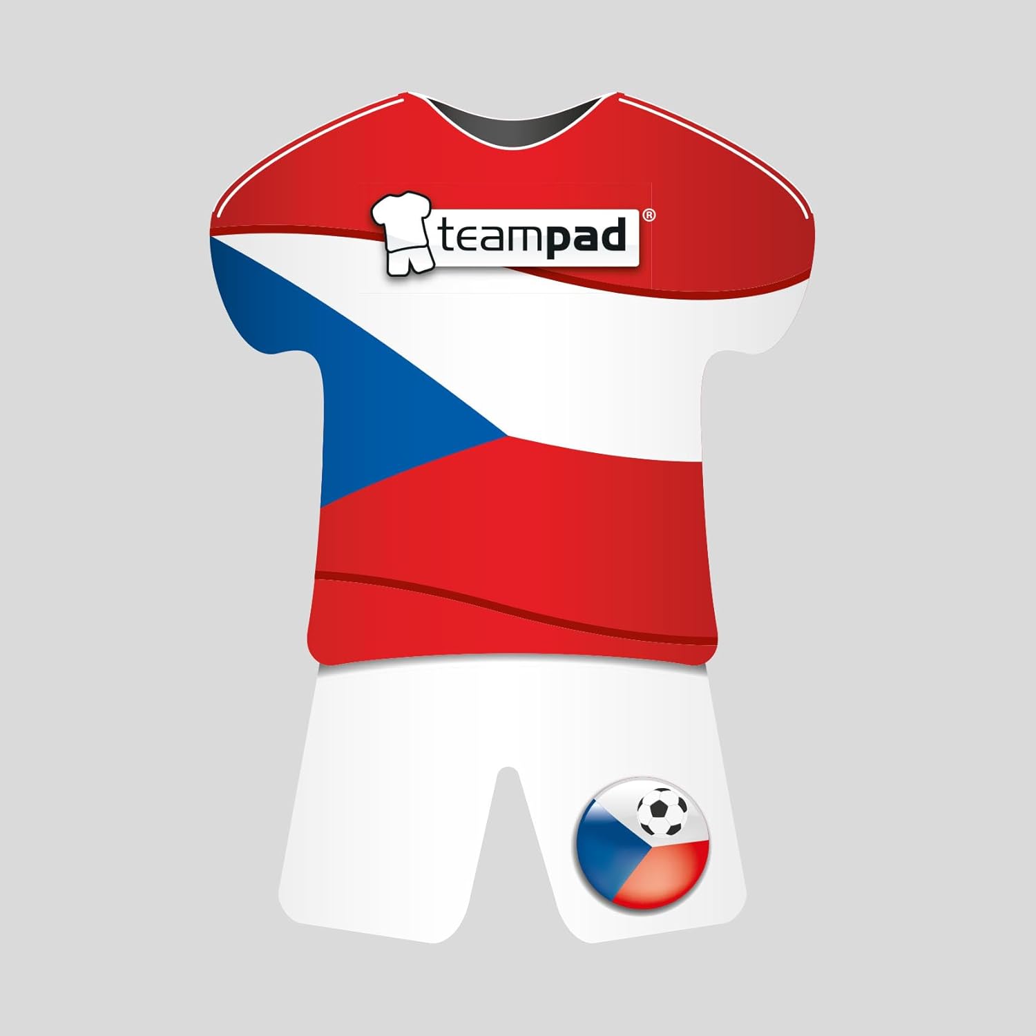 Pad antidérapant en Design Maillot de la République Tchèque - Support Voiture pour téléphones Portables & GPS en Style Maillot, Football EM 2024, Article de Fan pour la fièvre du Football
