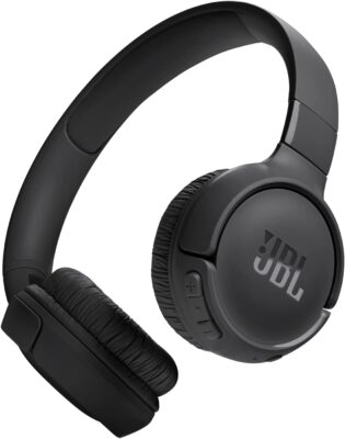 JBL Tune 520BT, casque audio sans fil, léger et confortable, Bluetooth 5.3, autonomie jusqu'à 57 h, charge rapide, son JBL Pure Bass, noir
