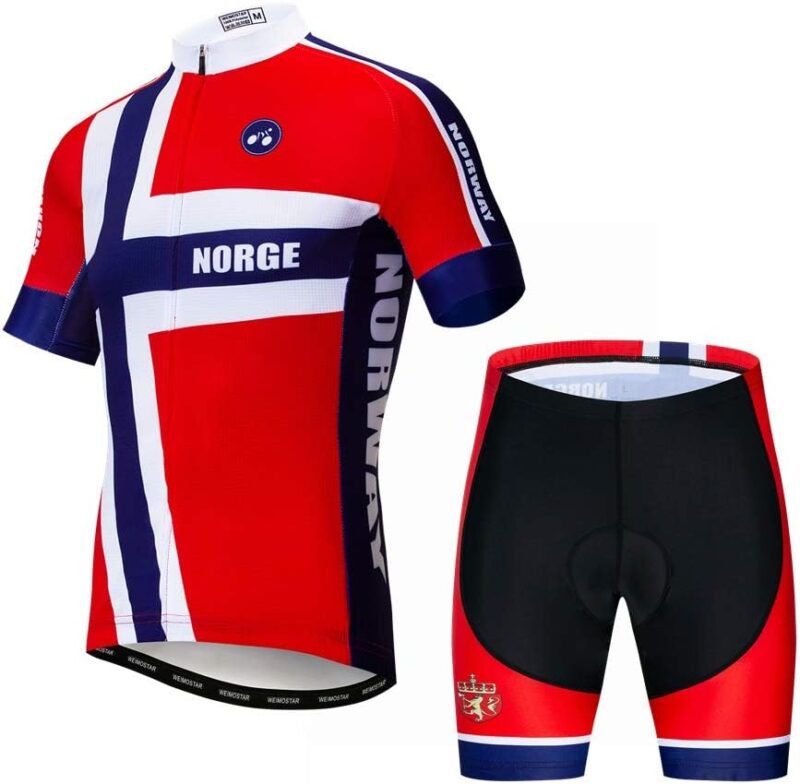 JPOJPO Maillot de cyclisme pour homme - Manches courtes + short rembourré 5D - Séchage rapide - Taille S à 3XL