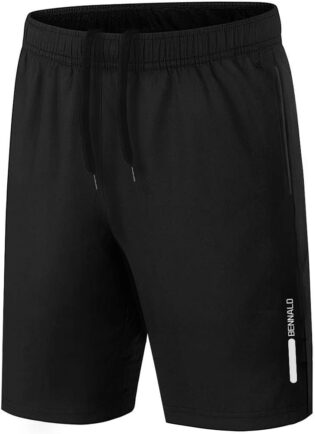 514Gi8r8cL._AC_SL1015_.jpg Short de sport pour homme - Short de jogging court - Séchage rapide - Avec poche - Pour le sport, le fitness, l'extérieur, l'été - Noir