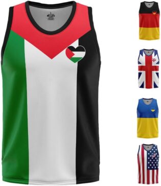 518gzqjcZVL._AC_SL1000_.jpg Débardeur avec Drapeau pour Homme et Femme | Haut d’Été à Col Rond avec Différents Designs de Pays | Léger et Confortable