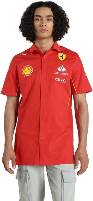 51CxE1ZsaaL._AC_SL1200_.jpg PUMA Maillot d'équipe Scuderia Ferrari 2024 pour Hommes - Rouge Brûlé