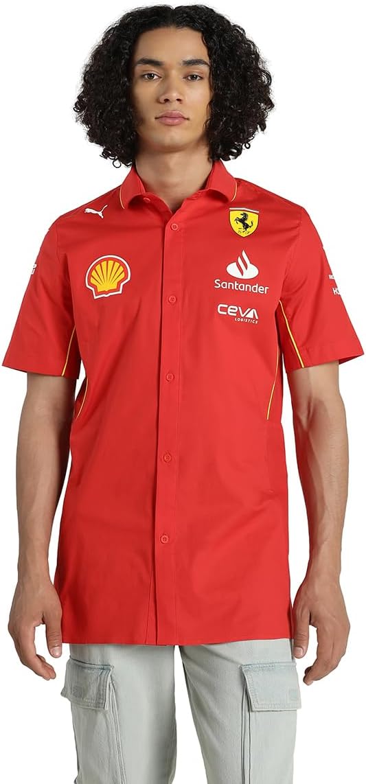 PUMA Maillot d'équipe Scuderia Ferrari 2024 pour Hommes - Rouge Brûlé