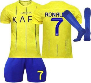 Maillot de Foot Enfant Adulte, 7 maillot Equipe de Foot 2026 Nouveaux Home/Away Soccer Jersey Ensemble Football Garçon Homme Vêtements de Football Survetement T-Shirt Short avec Chaussette Set
