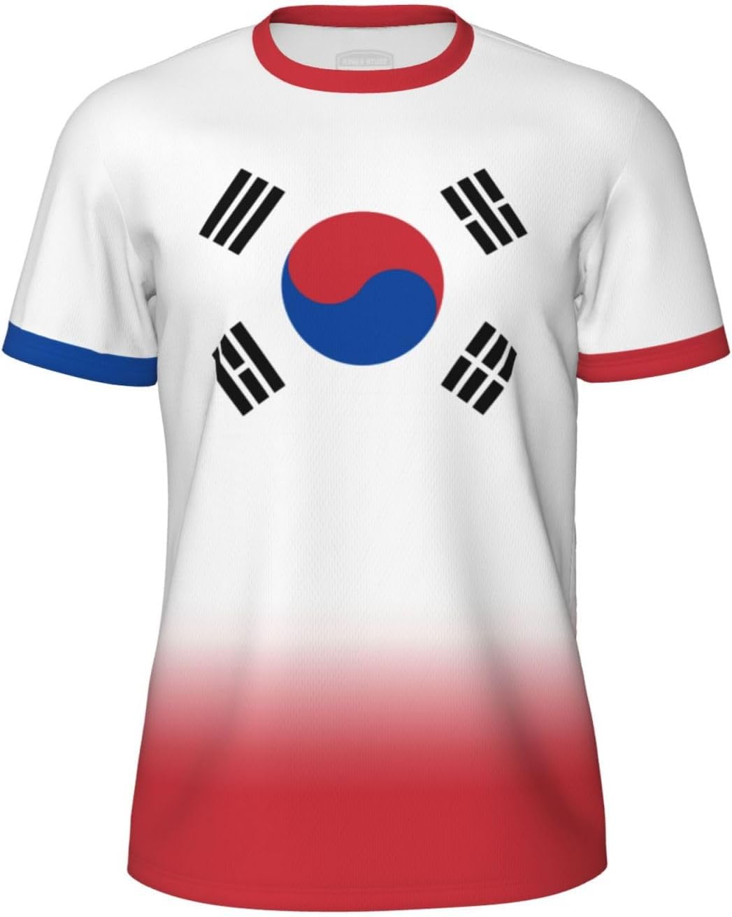 T-Shirt en Jersey avec Drapeau de la Corée du Sud, dégradé de Couleurs, imprimé 3D, idéal pour la Course à Pied, Le Cyclisme, Le Football et Le Fitness. - Image 3