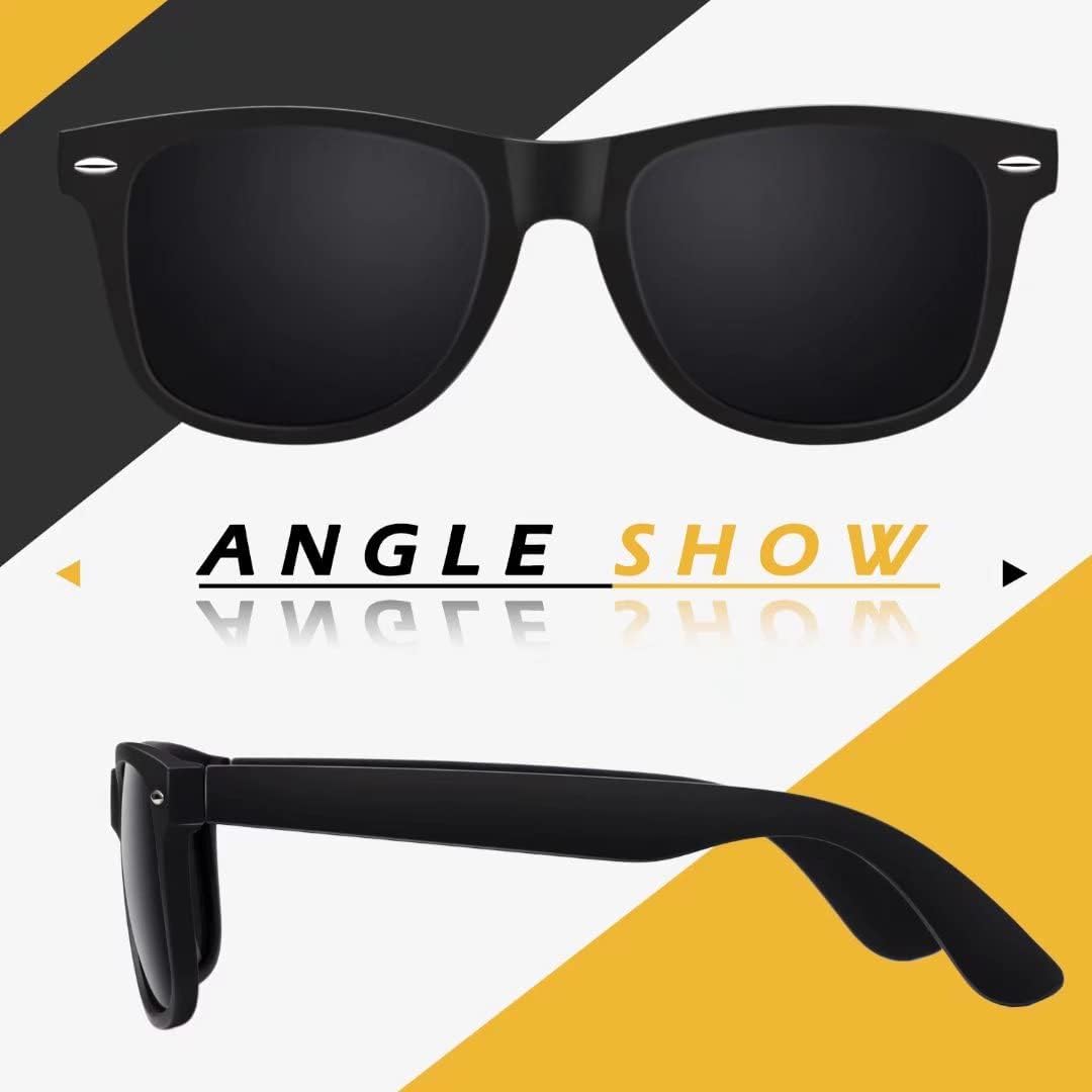 LINVO Lunettes de Soleil Polarisées pour Homme Femme Classique Lunettes de Conduite Anti-UV Lunettes de Soleil Design Rétro des Années 80 - Image 3