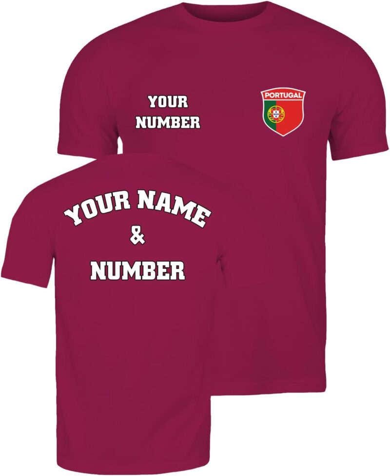 T Shirt pour Hommes Personnalisé | Maillot de Foot Portugal 2026 | Cadeau Football Home