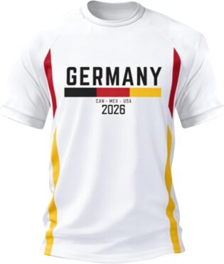 Maillot Coupe du Monde d'Allemagne Tee Shirt Homme Manche Courte en Coton Imprime Patriotique Confortable Respirant Maillot de Foot Léger Adapté aux Matches et Sorties Estivales