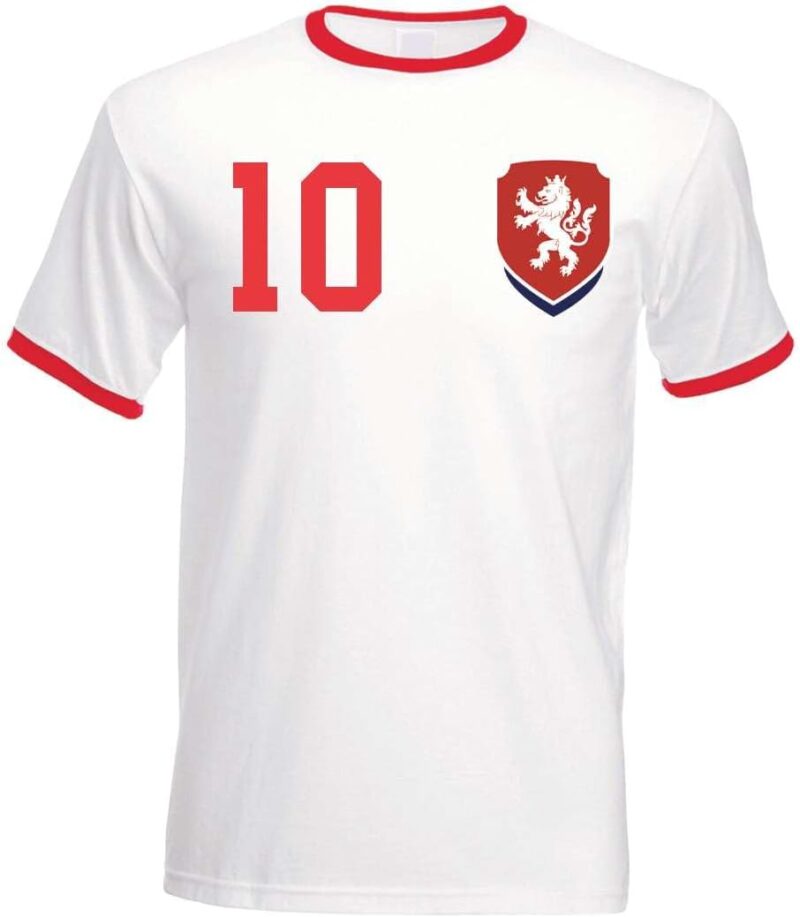 T-Shirt Homme Maillot de Football République tchèque avec Nom et Numéro Personnalisés