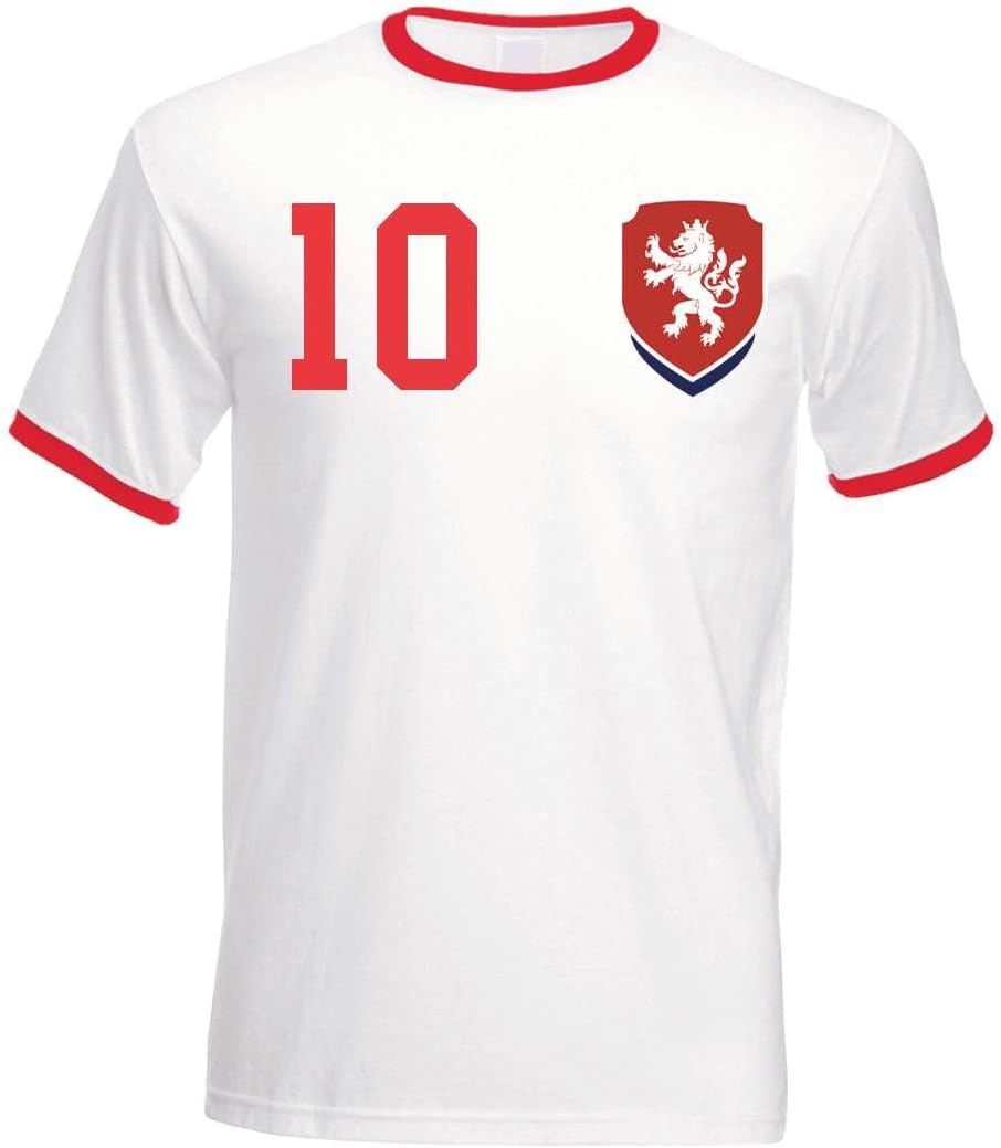T-Shirt Homme Maillot de Football République tchèque avec Nom et Numéro Personnalisés