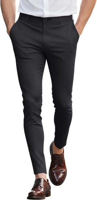 GINGTTO Chino Homme Pantalon Skinny fit Extensible Slim Trousers Stretch Ajustée Chinos
