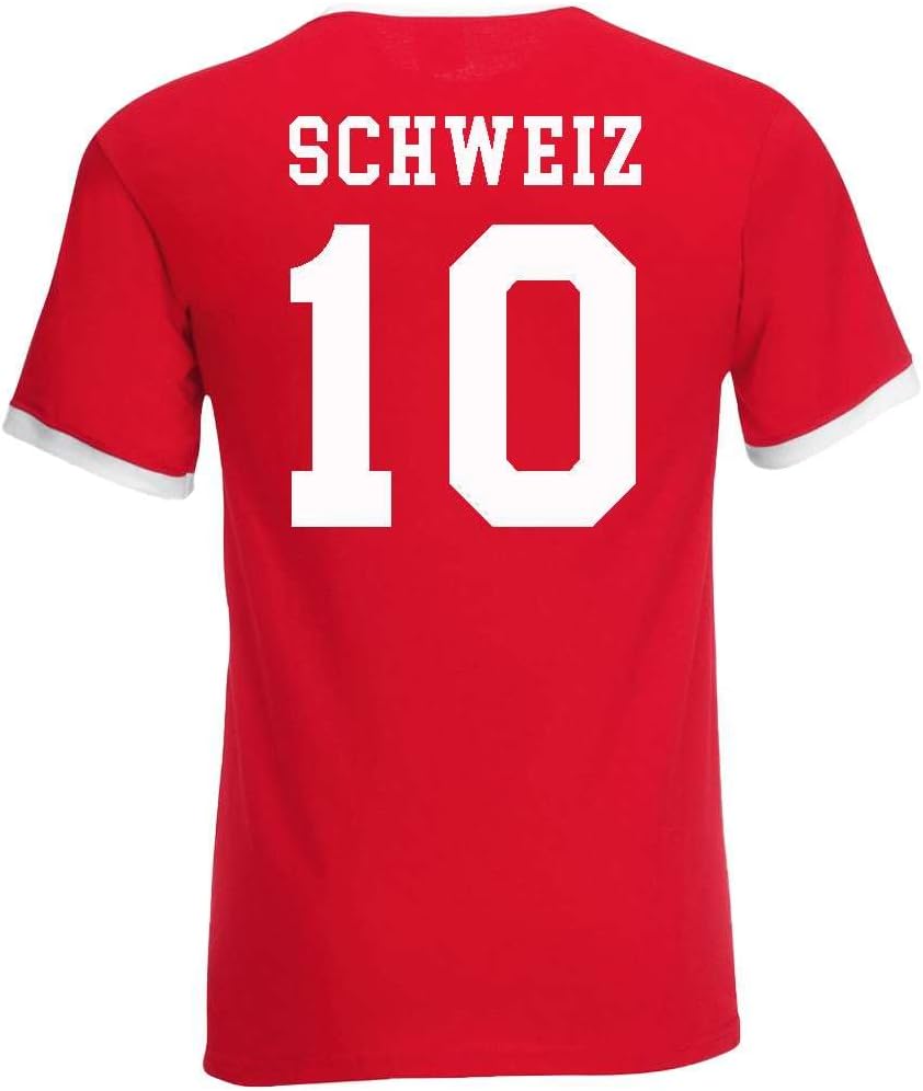 T-Shirt Homme Maillot de Football Suisse avec Nom et Numéro Personnalisés - Image 2
