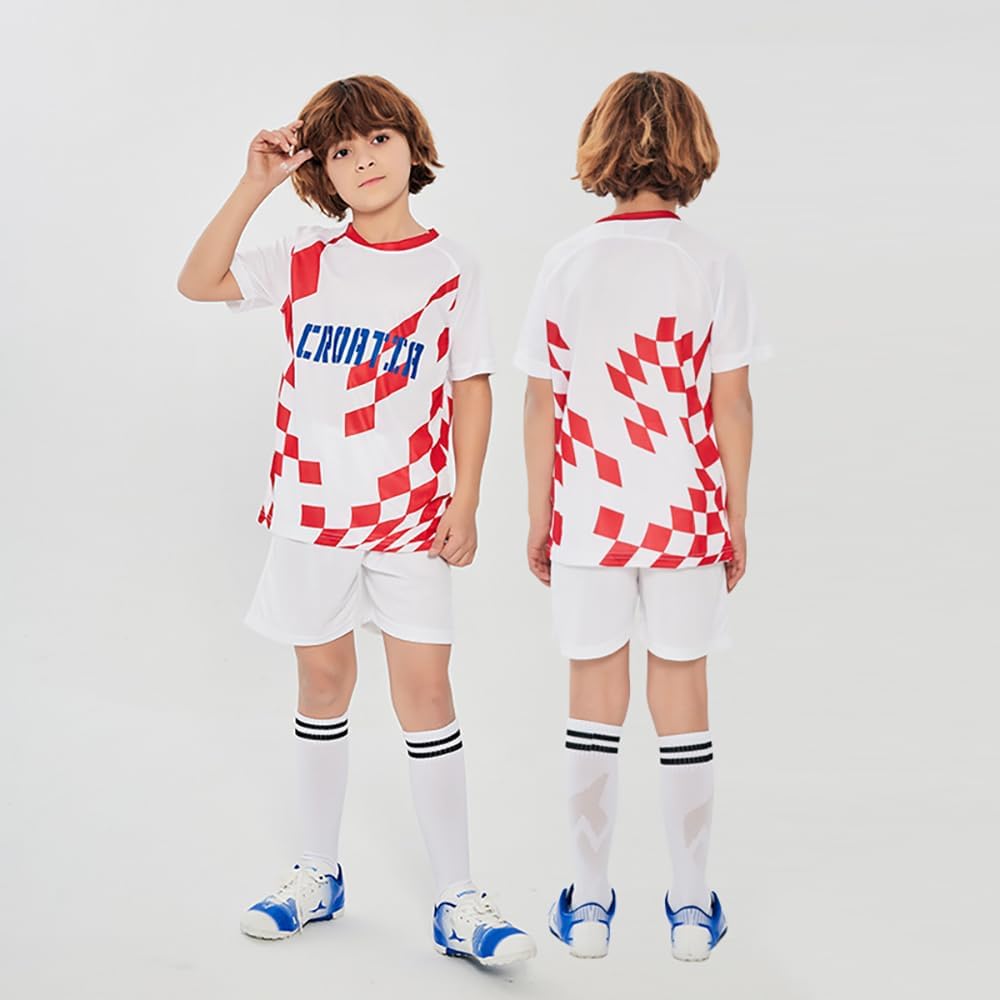 2026 Football Coupe Enfants T-Shirts & Shorts Ensemble Fans de Football Sport Casual Drapeau National Impression Garçons Filles Adolescent Séchage Rapide Jersey Maillot 100-170cm - Image 2