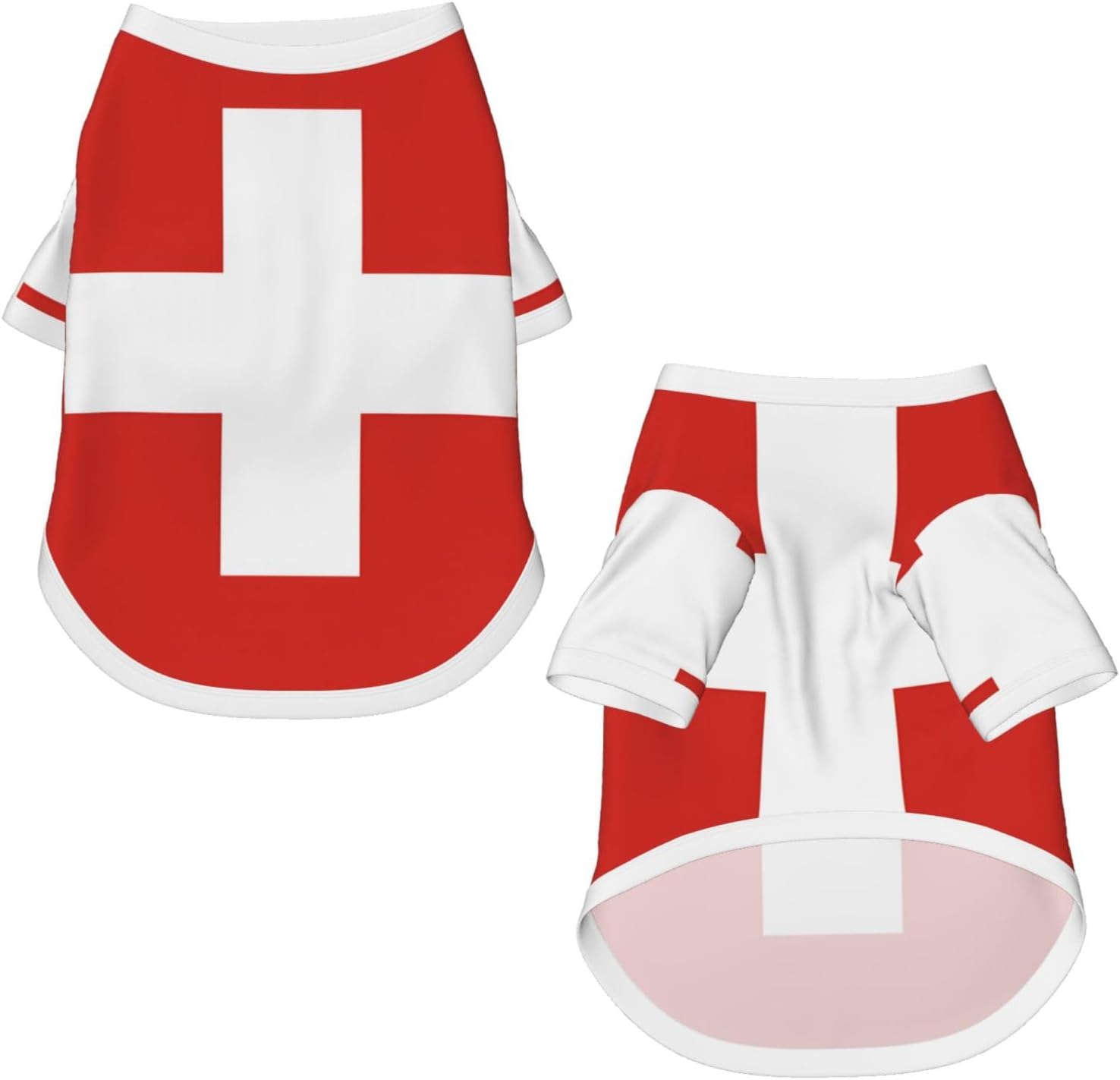 T-shirt pour chien et chat avec drapeau suisse - Respirant et doux - Taille M - Image 3