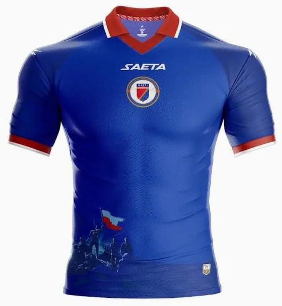 Maillot de Football Haïti Coupe du Monde 2026, Polyester Technique, Manches Courtes, Col Rond, Respirant, Unisexe, Adulte - Image 3