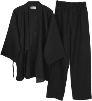 Kimono Japonais pour Homme en Coton Hanfu Ancien Pyjama Costume Grande Taille vêtements taoïstes Zen vêtements