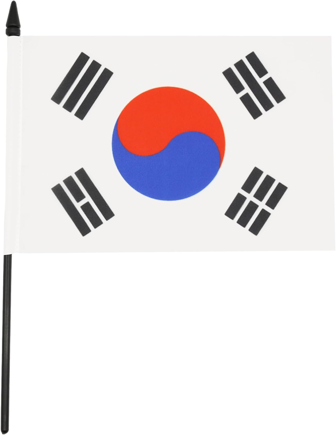 AZ FLAG - Drapeau De Table Corée du Sud 21x14 cm - Petit Drapeau Coréen De Bureau 100% Polyester Avec Hampe De 25cm Et Socle En Plastique Noir - Image 3