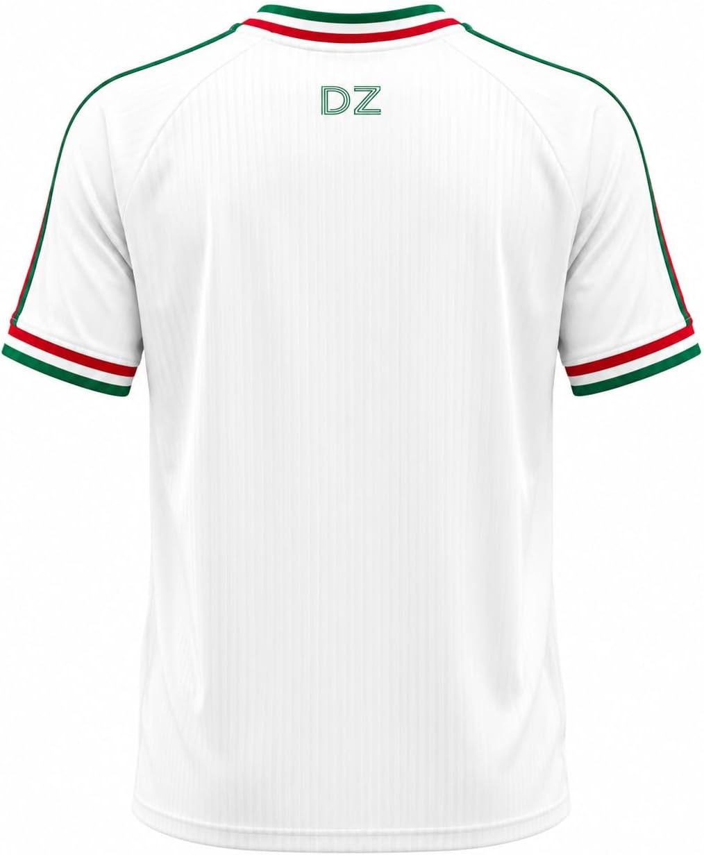 Maillot Algérie Vintage – Équipe Nationale Football – Blanc Vert Rouge – Design Rétro Arabesque – Vintage DZ - Image 2