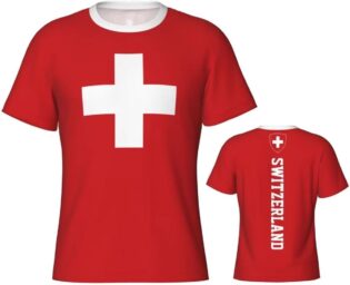 51unrLJbFuL._AC_SL1200_.jpg Drapeau Suisse T-Shirt de Sport pour Homme, Fête Nationale Tee Shirt pour Fitness Respirant et Séchage Rapide Athlétique Hauts à Manches Courtes de Entraînement pour Sports Courir Gym