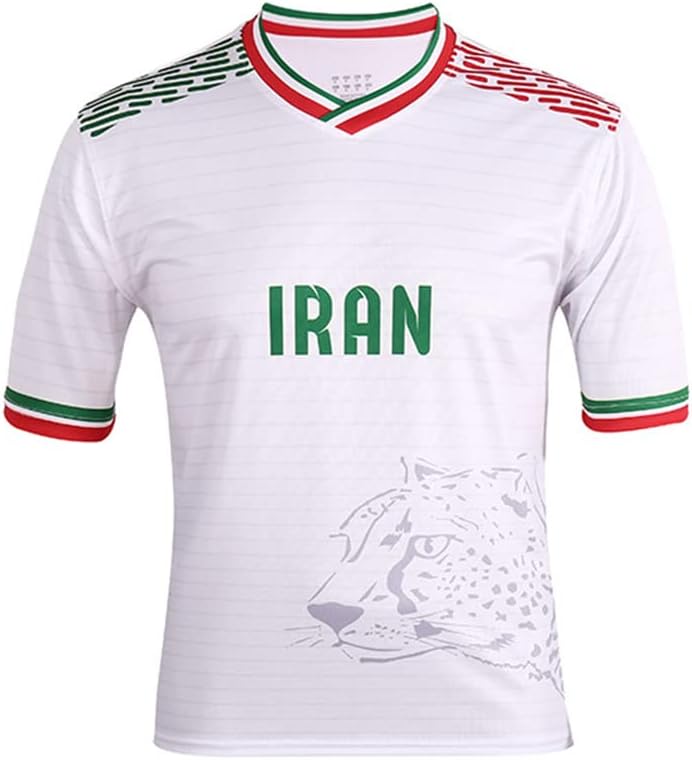 Qatar Coupe du Monde Football T-Shirt Fans Manche Courte Col Rond Loose Stretch Sport Casual Tee Shirt Impression Respirant séchage Rapide Jersey Maillot Entra頽ement