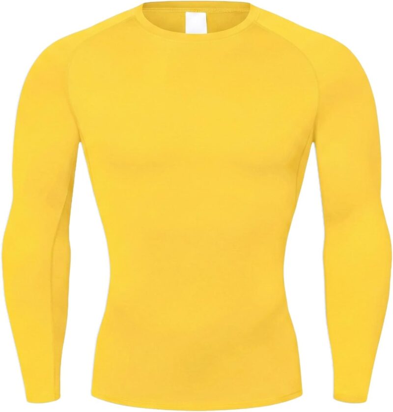 NuCamper T-Shirts de Sport Homme Compression, Compression à Manches Longues pour Homme, Baselayer Manches Longues Séchage Rapide pour Course à Pied Sports Cyclisme Gym Entraînement