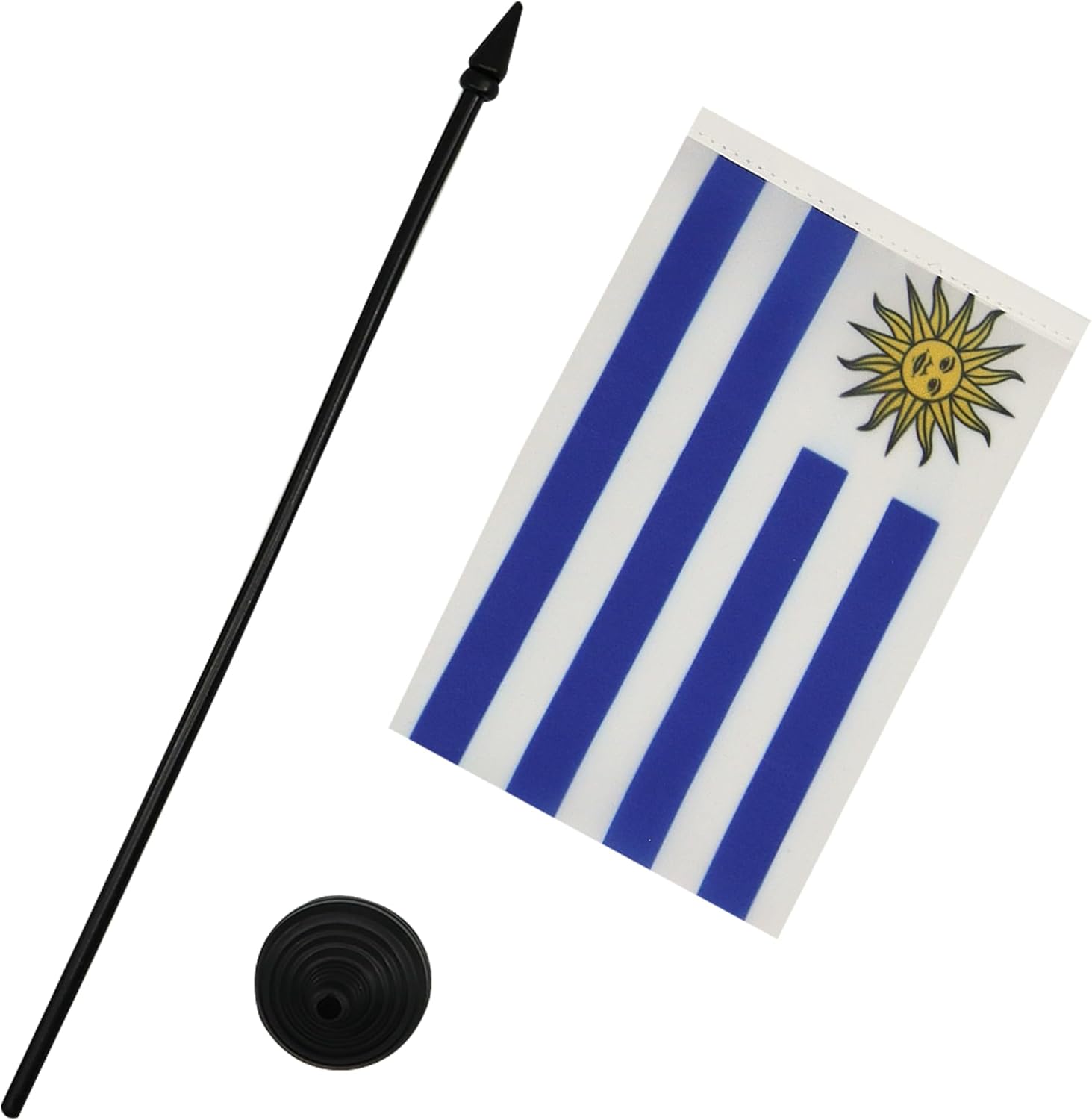 AZ FLAG - Drapeau De Table Uruguay - 15x10 cm - Mini Drapeau Uruguayen De Bureau 100% Polyester Avec Hampe De 25cm Et Socle En Plastique Noir - Image 4