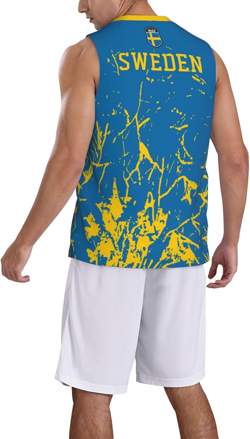Maillot de basket-ball avec motif drapeau de la Suède - Impression complète 3D - Image 2