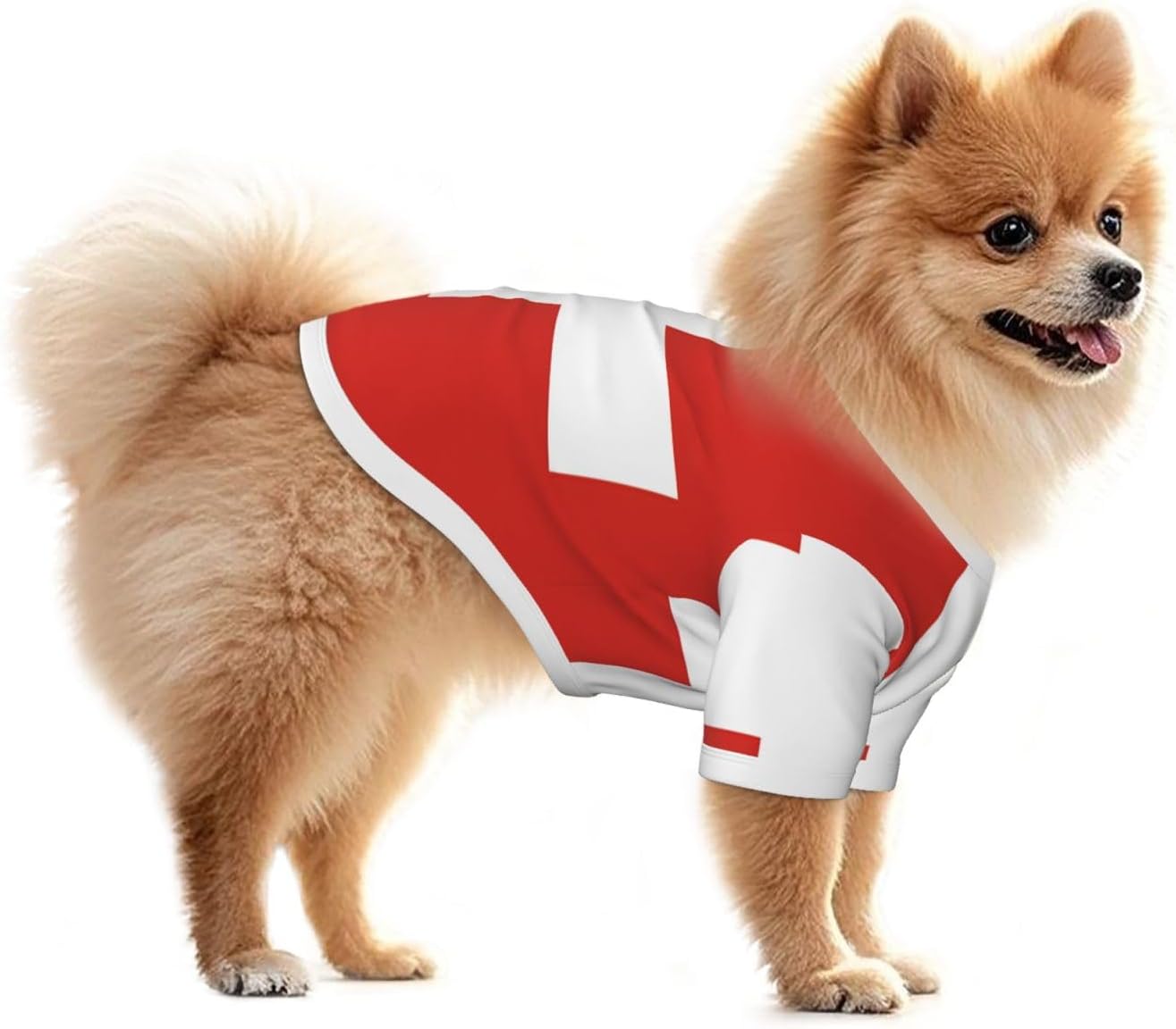 T-shirt pour chien et chat avec drapeau suisse - Respirant et doux - Taille M - Image 2