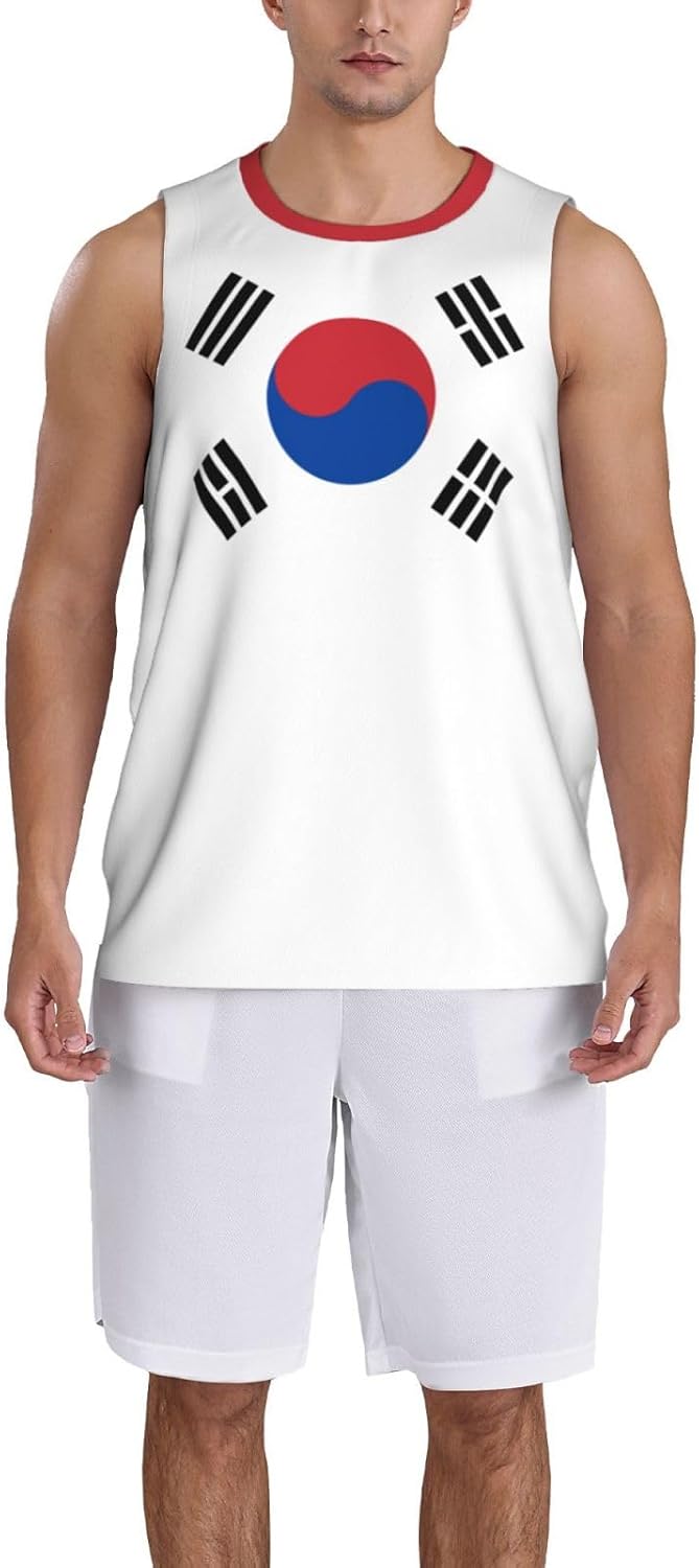 Maillot de Basket-Ball avec Drapeau de la Corée du Sud, Maillots de Sport pour Hommes, Course à Pied et Fitness - Image 2