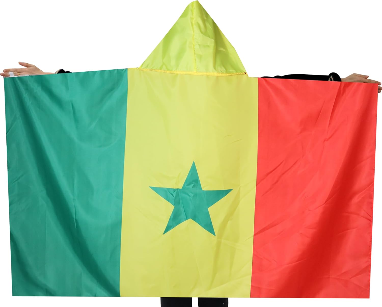 AZ FLAG Drapeau Sénégal 150x90 cm - Cape Drapeau Sénégalais 100% Polyester Avec Manches Intégrées - Body Flag 80g - Image 2