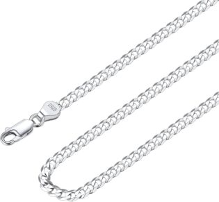 615K-EbeT0L._AC_SL1500_.jpg Suplight Argent 925 Sterling Chaine pour Homme, Largeur 3MM/5MM - Taille 36-71cm, Chaîne Collier Maille Cubaine Pendentif pour père argent
