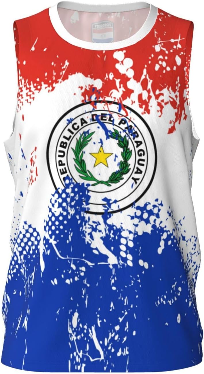 Maillot de basket-ball avec motif drapeau du Paraguay - Impression 3D, Noir , M - Image 4