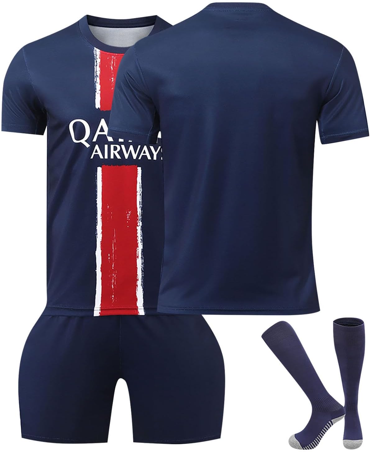 Paris Maillot de Football Personnalisé avec Nom Nombre, PSG Ensemble de Foot Entraînement T-Shirt Short et Chaussettes pour Enfant Et Adulte - Image 3