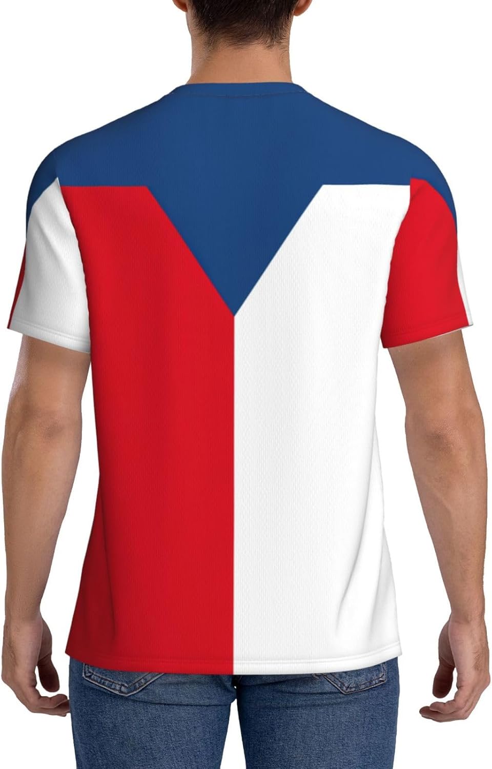 Maillot de football à manches courtes en maille pour homme Motif drapeau de la République tchèque - Image 4