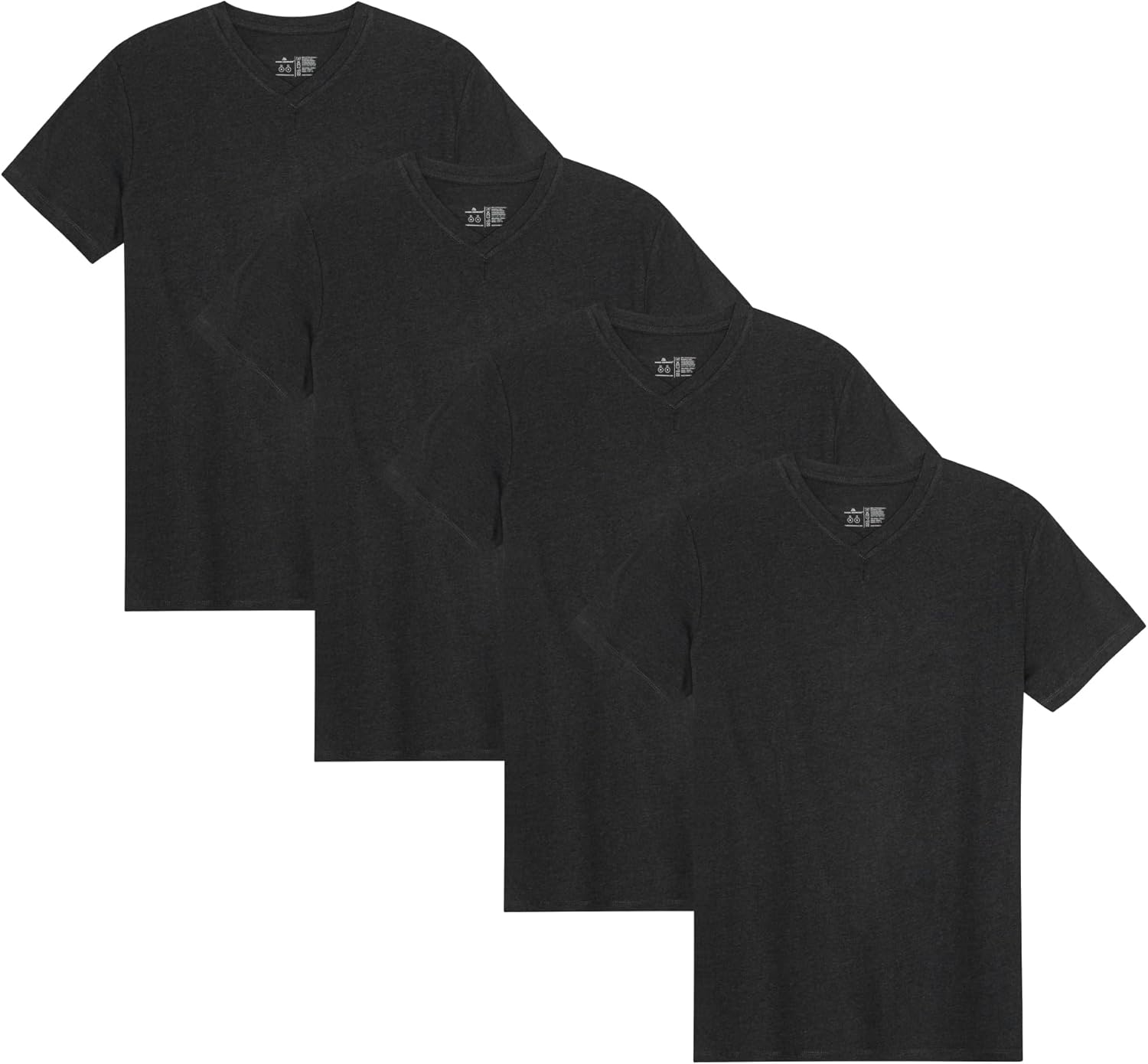 DANISH ENDURANCE T-Shirts en Coton Bio, Multipack, Col V, Manches Courtes, Melange Doux Prémium, Lot de 1, 2 ou 4 - T-Shirts pour Homme